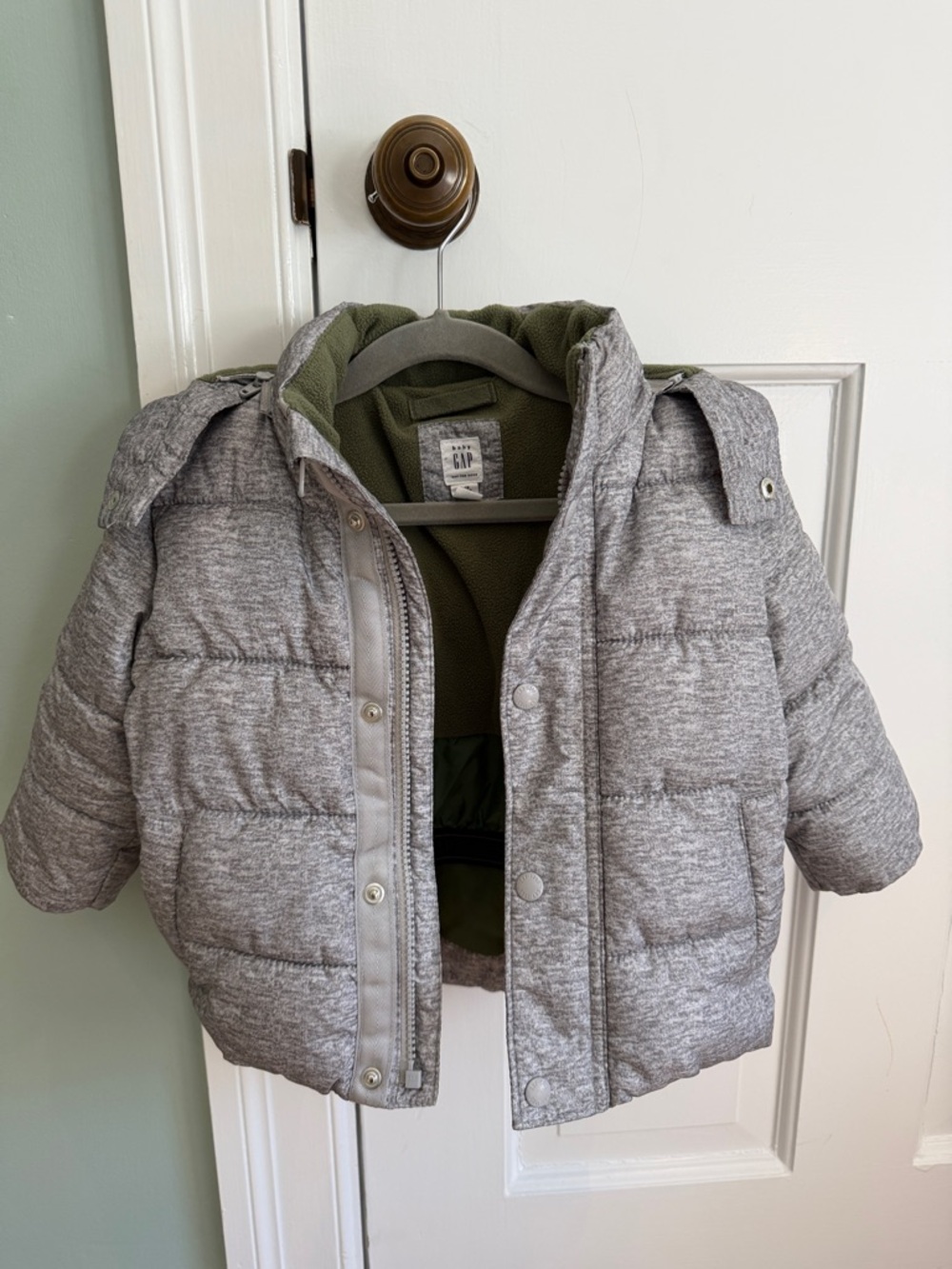 GAP Kids Heather Gray Puffer Jacket 12-18mo